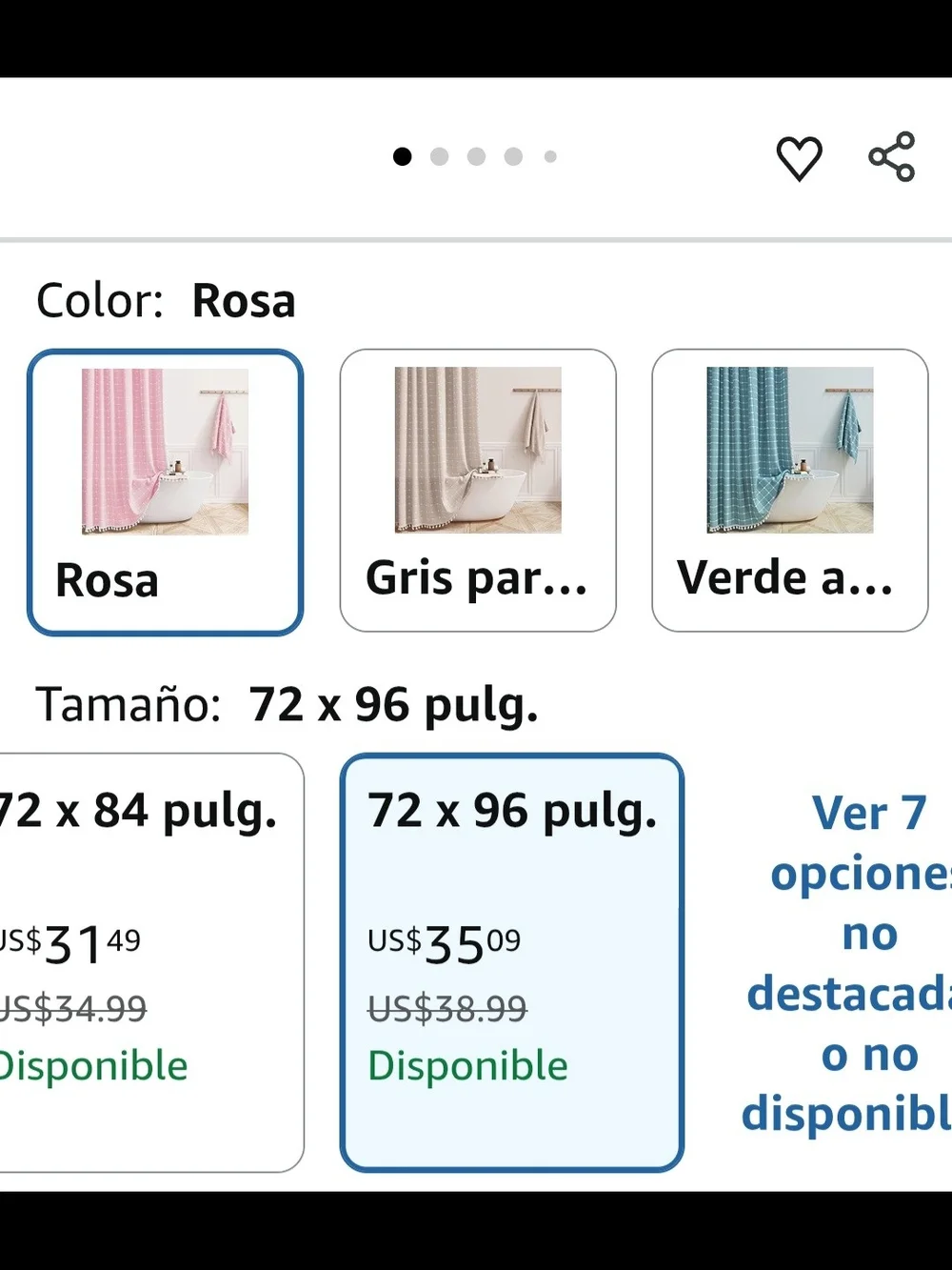 BTTN - Durable Extra-Long Bohemian Linen Shower Curtain, 72 x 96 Inches, Pink
